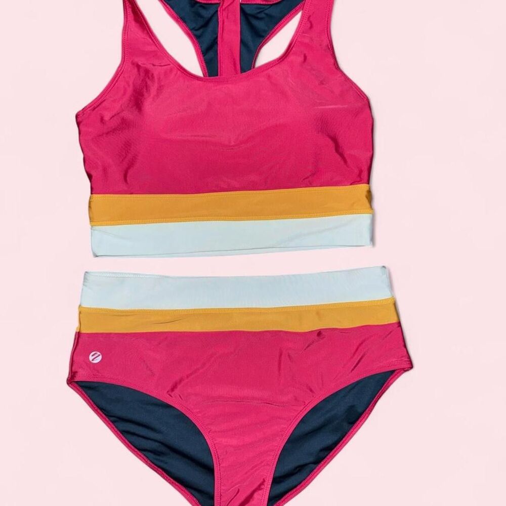 Nani Swimwear Harper Colorblock Active Bikini Set Top & Bottom XL
